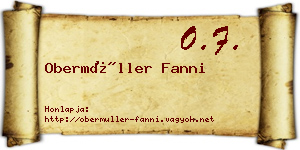 Obermüller Fanni névjegykártya